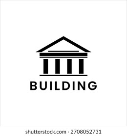 Classic building logo vector with pillars and triangular roof for architecture design educational institutions banking museums and construction purposes