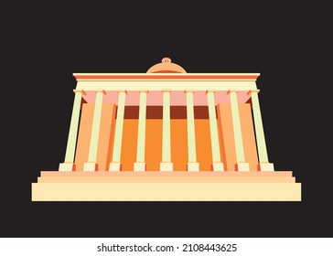 classic building, museum, retro building, vector illustration