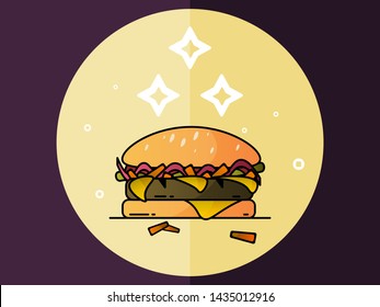 Classic burger. Eps10 vector. - Vector graphics