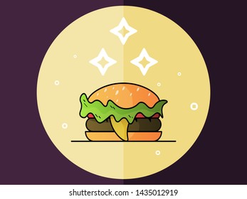Classic burger. Eps10 vector. - Vector graphics