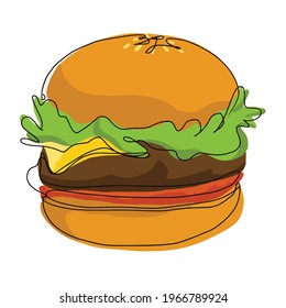 A Classic Burger Sticker Png