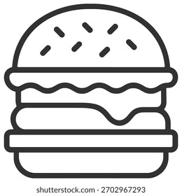 Ilustración vectorial de hamburguesa clásica sobre fondo transparente