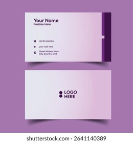 Classic Business Card Layout for Corporate Use. Creative Double-sided Business Card Template.
