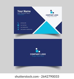 Disposition classique de cartes de visite avec structure formelle pour une utilisation professionnelle et professionnelle en combinaison de couleurs bleues