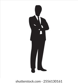 Classic Businessman Silhouette. Vector clipart isolated on white.