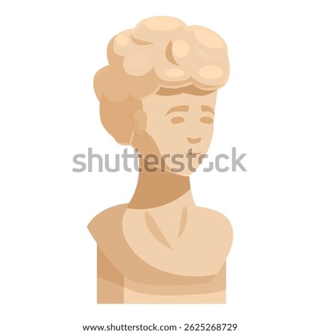 Classic bust sculpture representing a roman emperor with curly hair