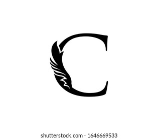 Classic C Letter Logo. Black Floral C With Classy Leaves Shape design perfect for Boutique, Jewelry, Beauty Salon, Cosmetics, Spa, Hotel and Restaurant Logo. 