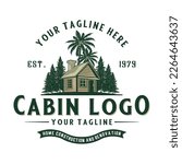 classic cabin home logo design. vector, log house, inn and recreation