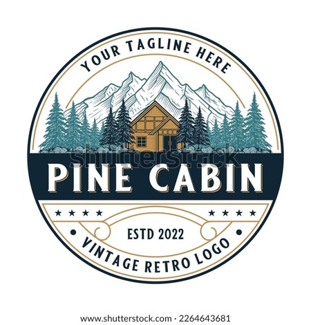 classic cabin home logo design. vector, log house, inn and recreation