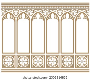 Classic cabinet wall made of gothic paneling