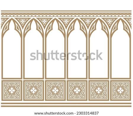 Classic cabinet wall made of gothic paneling