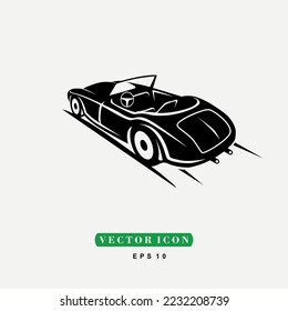 Classic cabriolet car icon, creative vector symbol