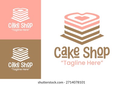 Un logotipo de pastel clásico adecuado para panaderías tradicionales, marcas de pastelería casera y tiendas familiares.