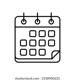 Classic Calendar icon isolated on a white background. Vector illustration.