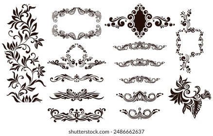 Classic calligraphy swirls, swashes, dividers, floral motifs. Scroll elements and ornate vintage frames. Good for greeting cards, wedding invitations, restaurant menu, royal certificates..eps

See lar