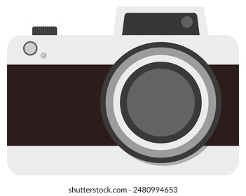Classic camera flat icon vector Illustration isolated on white background.