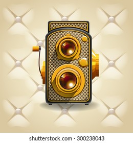 Classic camera with golden trim