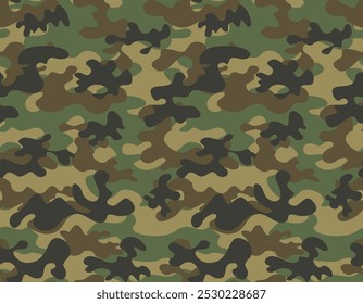 classic camouflage background, seamless vector illustration, army pattern, urban fashion texture