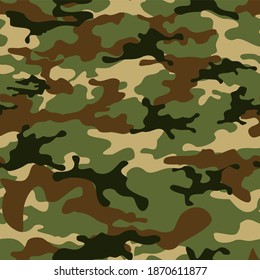 Classic camouflage. Military abstract texture. Fabric print.