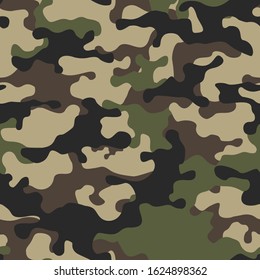 Classic camouflage seamless pattern. Modern military camo. Print