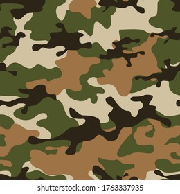 Classic camouflage. Seamless pattern. Print on fabric for clothes. Vector