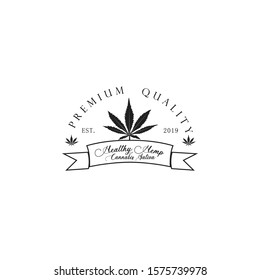 classic cannabis leaf logo vintage for healthy or medicine brand concept