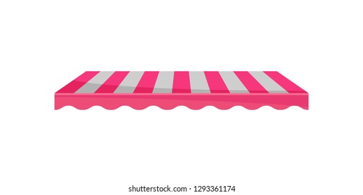 Classic canopy awning, striped sunblind, design element for cafe, shop, restaurant vector Illustration