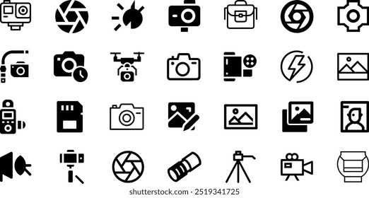 Klassische Aufnahme: Elegante Fotografie Web-Symbol Vektordesign