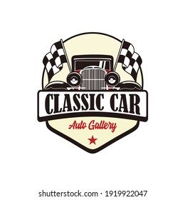 Classic car auto gallery illustration vector