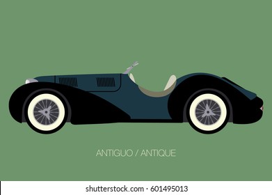 classic car, cabriolet car side view