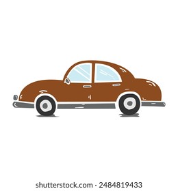 classic car cartoon icon, vector illustration