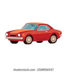 classic car cartoon on white background