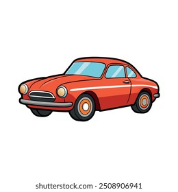 classic car cartoon on white background