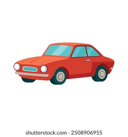 classic car cartoon on white background