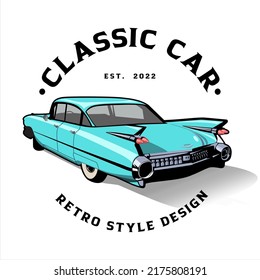 Classic car club logo, company logo idea, vector illustration