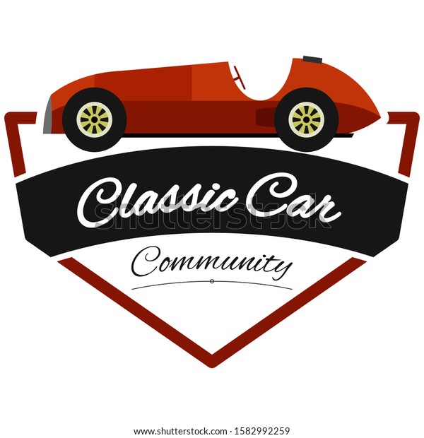 classic car community logo, club, vector eps 10,\
easy to modify