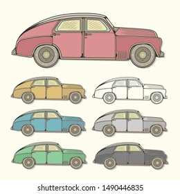 Classic Car in Different Colors