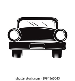 Oldtimer-Vorderansicht einzeln auf Symbol