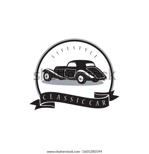 Classic car garage badge\
logo design