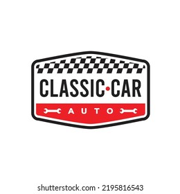 classic car garage logo. vintage style with gold color
suitable for petrolhead, garage owner, automotive decoration