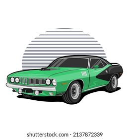 Classic Car with Green Solid color