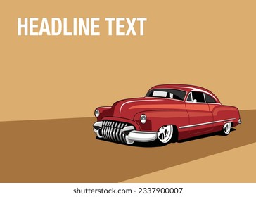 Classic car home page image illustration vector svg