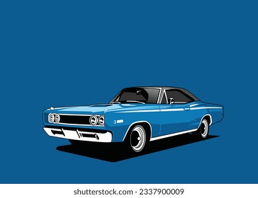 Classic car home page image illustration vector