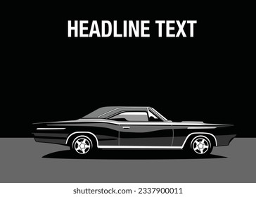 Classic car home page image illustration vector