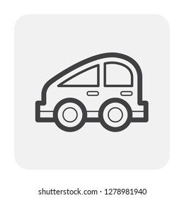 Classic car icon design, black and outline.