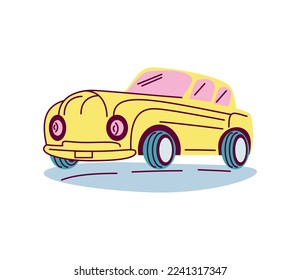 classic car icon flat isolated