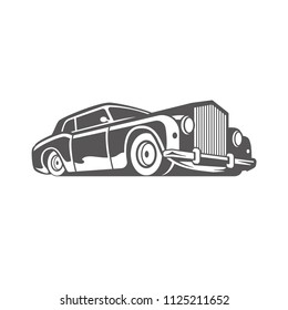 Classic car icon isolated on white background vector illustration. Car vector graphic silhouette.