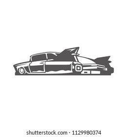 Classic car icon isolated on white background vector illustration. Car vector graphic silhouette.