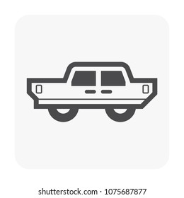 Classic car icon on white.