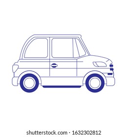 classic car icon over white background, flat design, vector illustration